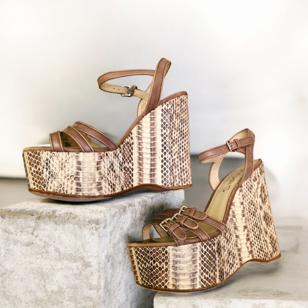 Michael Kors Python Print Wedge Sandals - image 3